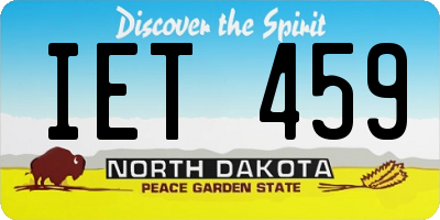 ND license plate IET459