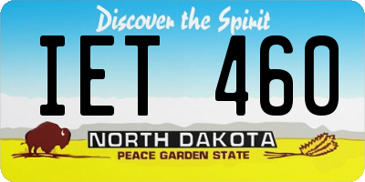 ND license plate IET460