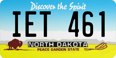 ND license plate IET461