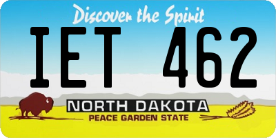 ND license plate IET462