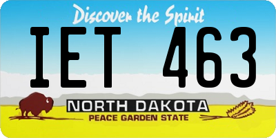 ND license plate IET463