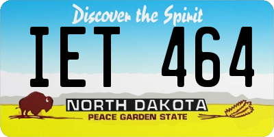 ND license plate IET464