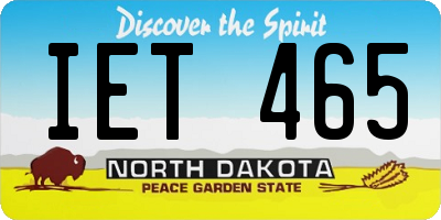 ND license plate IET465