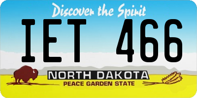 ND license plate IET466