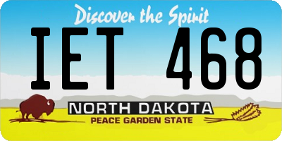 ND license plate IET468