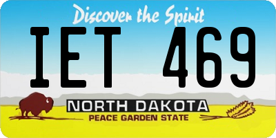 ND license plate IET469