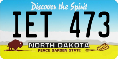 ND license plate IET473