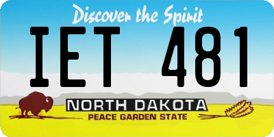 ND license plate IET481