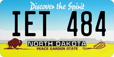 ND license plate IET484