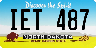 ND license plate IET487