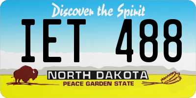 ND license plate IET488