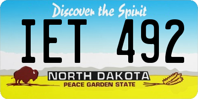 ND license plate IET492