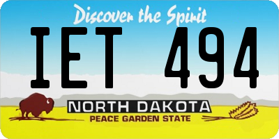ND license plate IET494