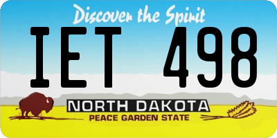ND license plate IET498