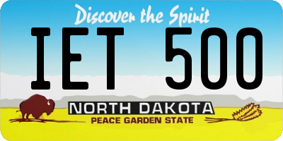 ND license plate IET500