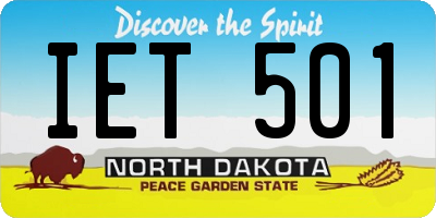 ND license plate IET501