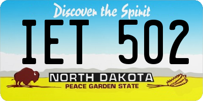 ND license plate IET502