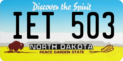 ND license plate IET503