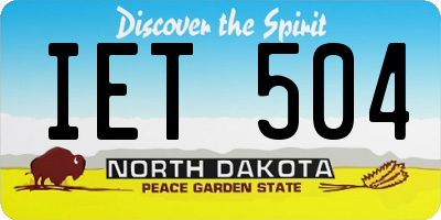 ND license plate IET504