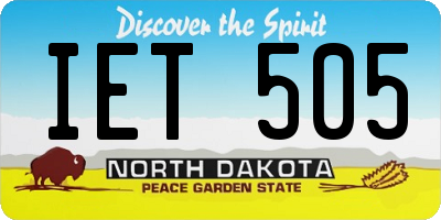 ND license plate IET505