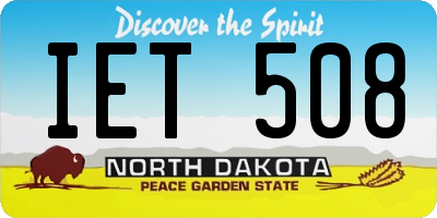 ND license plate IET508