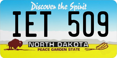ND license plate IET509