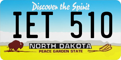 ND license plate IET510