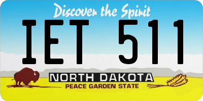 ND license plate IET511