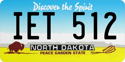 ND license plate IET512