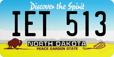 ND license plate IET513