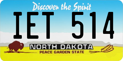 ND license plate IET514