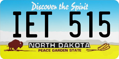 ND license plate IET515