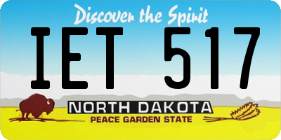 ND license plate IET517
