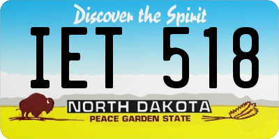 ND license plate IET518