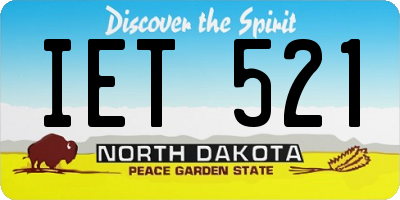 ND license plate IET521