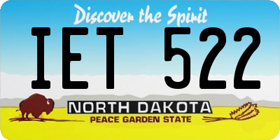 ND license plate IET522