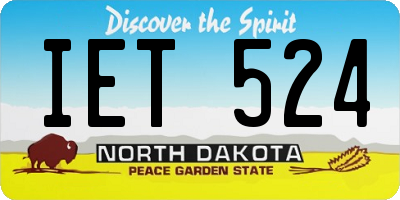 ND license plate IET524