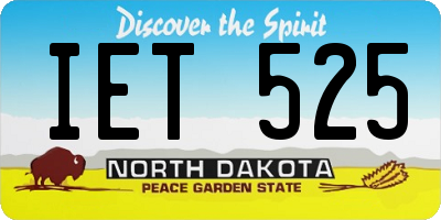 ND license plate IET525