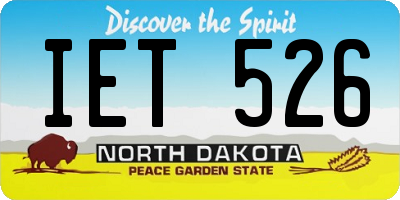 ND license plate IET526