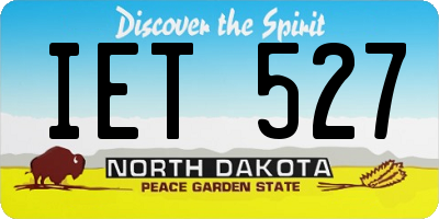 ND license plate IET527
