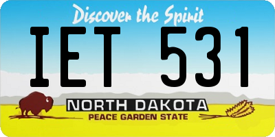 ND license plate IET531
