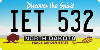 ND license plate IET532
