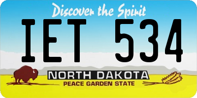 ND license plate IET534