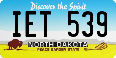 ND license plate IET539