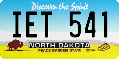 ND license plate IET541