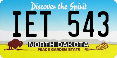 ND license plate IET543