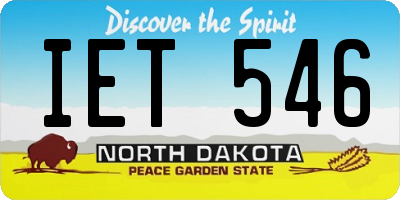 ND license plate IET546