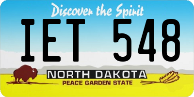 ND license plate IET548