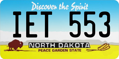 ND license plate IET553