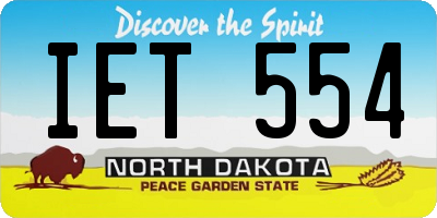 ND license plate IET554